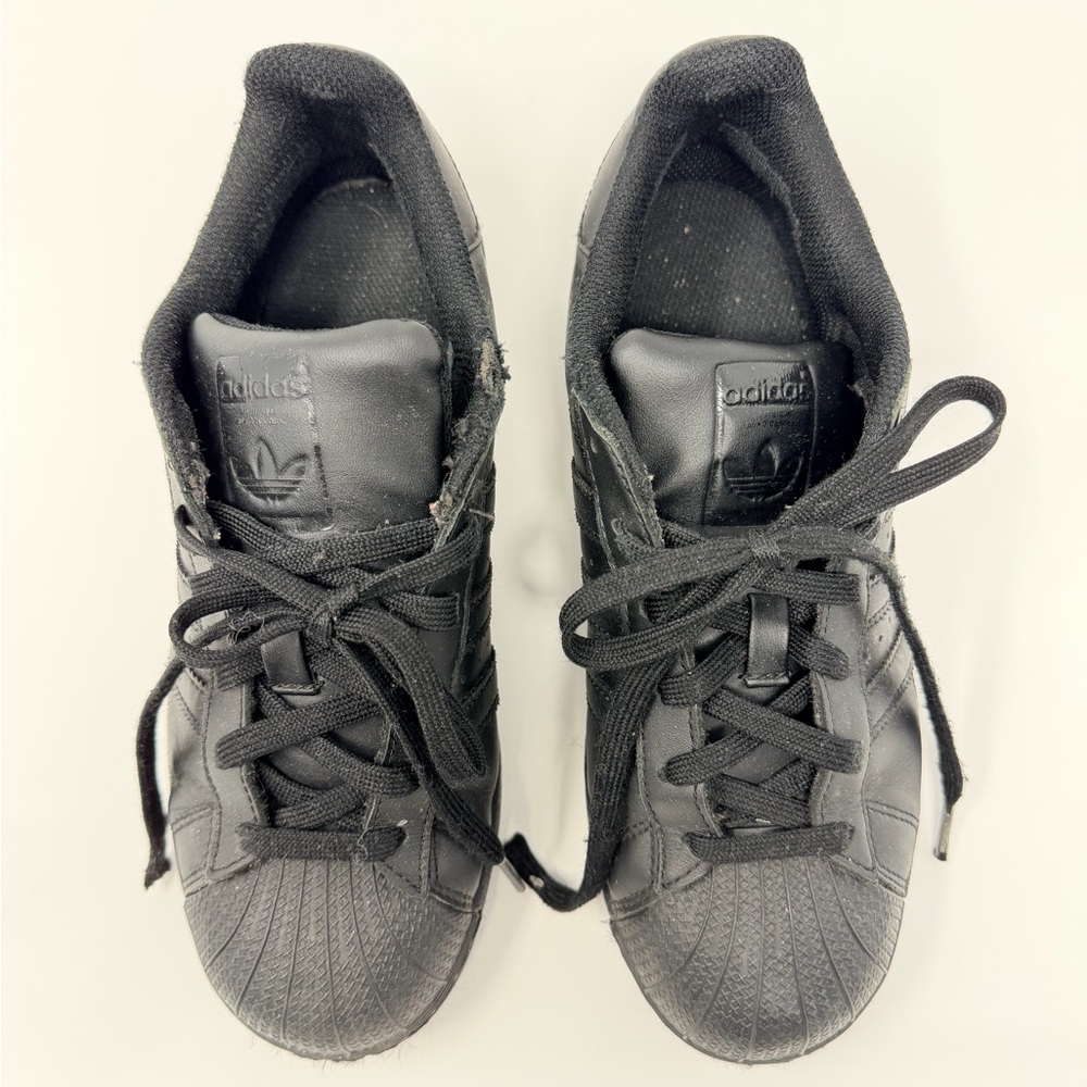 Adidas Superstar Black Sneakers 80s Street Sporty Footwear Athletic Shoes Unisex - Picture 8 of 17